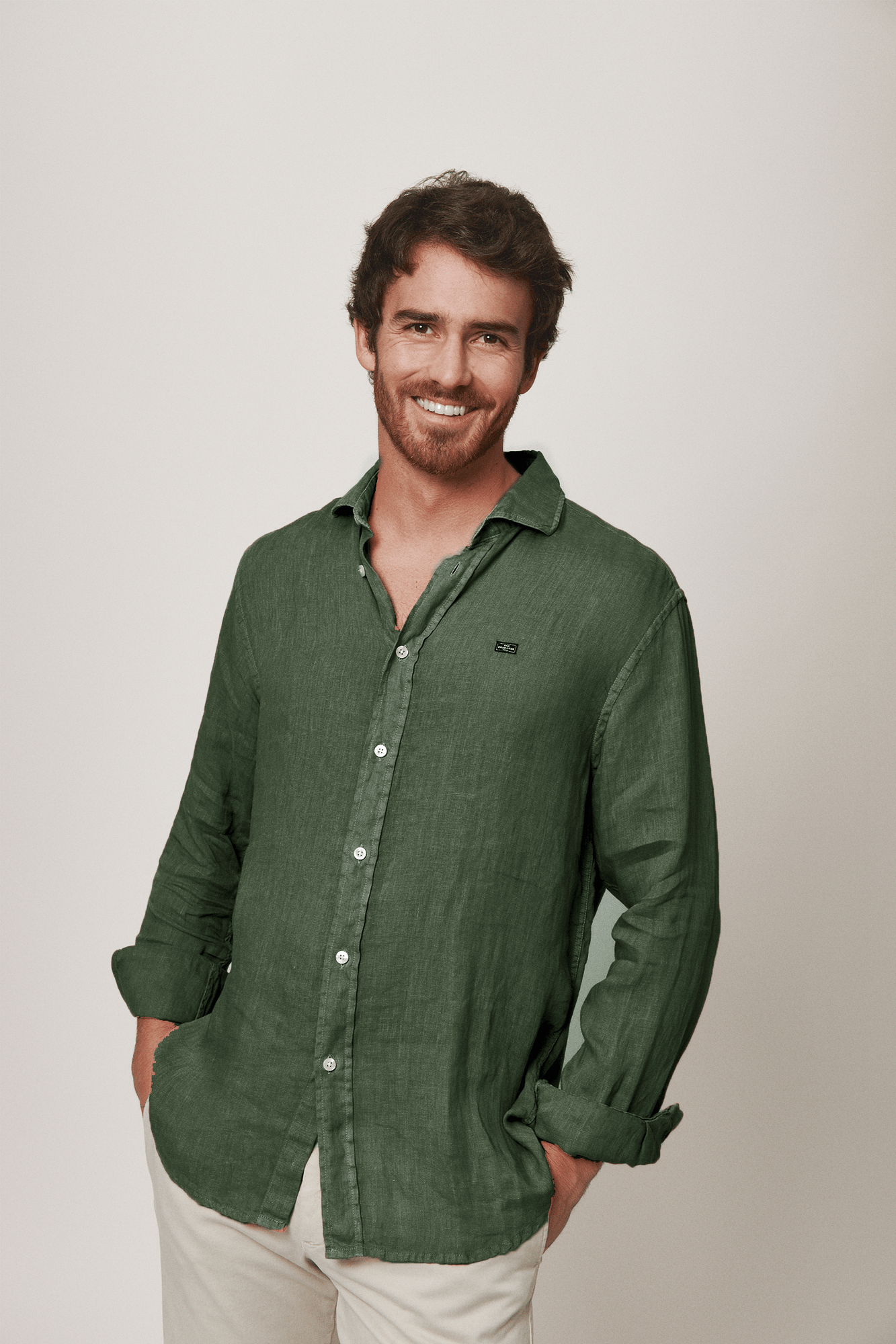 The Lino Camisa Verde Pino