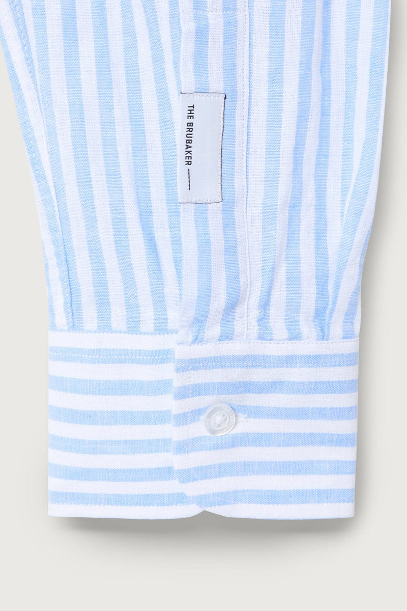 The Cotton Linen Polera Raya Azul-zoom-