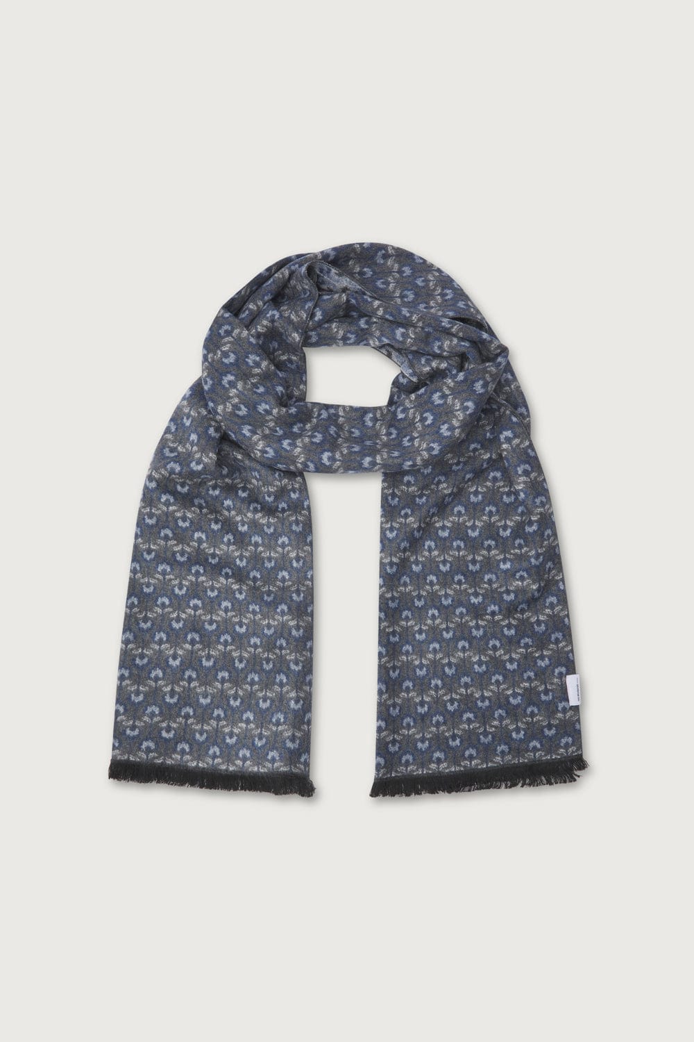 The Scarf Flores Azul y Gris