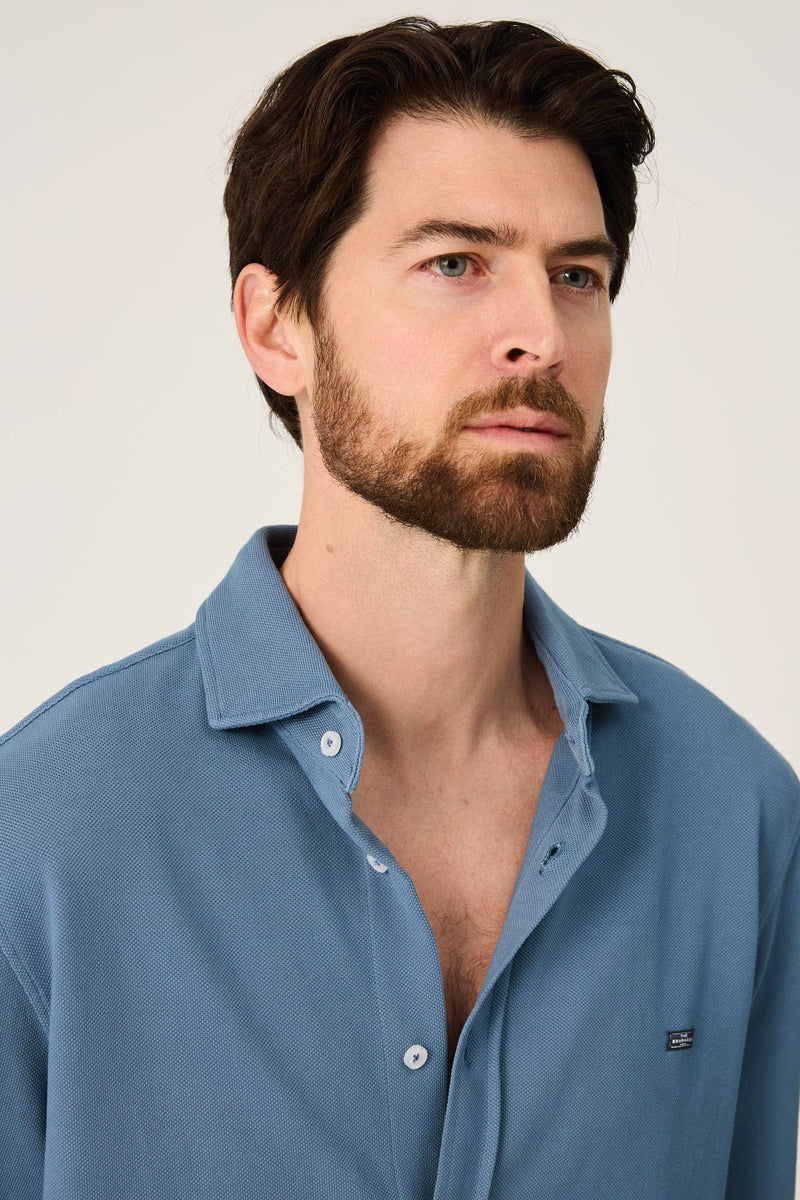 The Cotton Camisa Azul Castro-zoom-