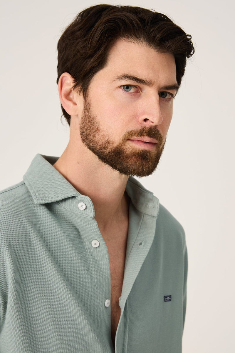 The Cotton Camisa Verde Formentor-zoom-