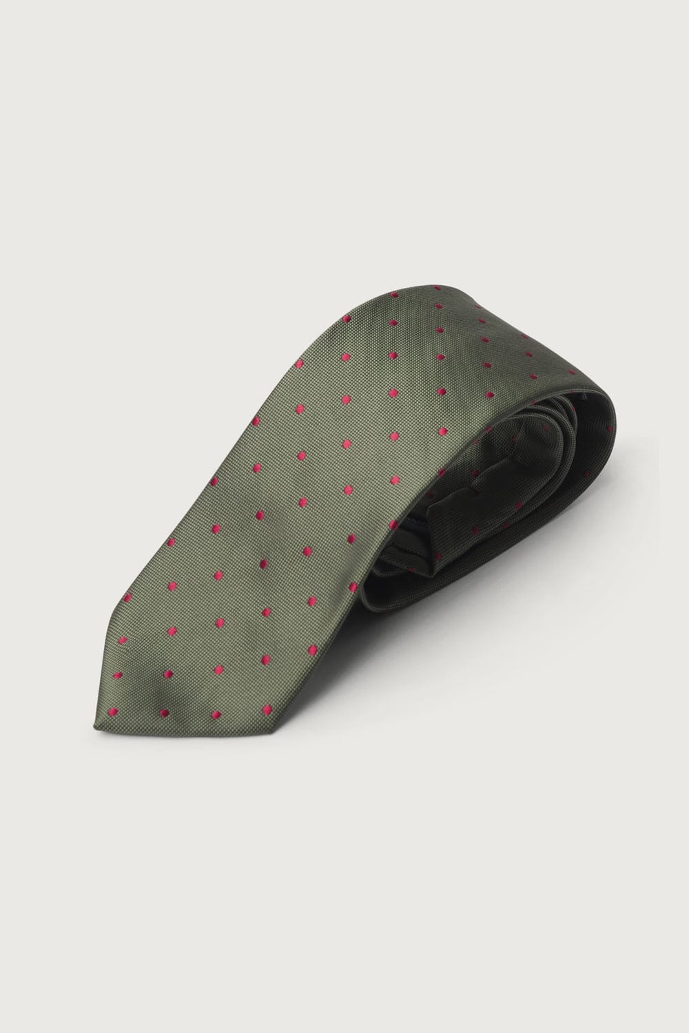 The Silk Tie Verde Puntos Rojos-zoom-1