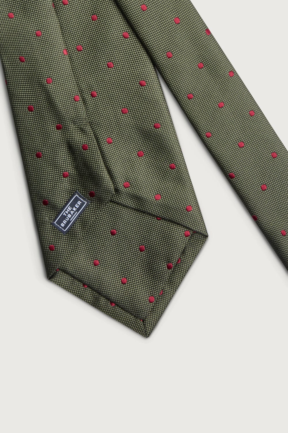 The Silk Tie Verde Puntos Rojos
