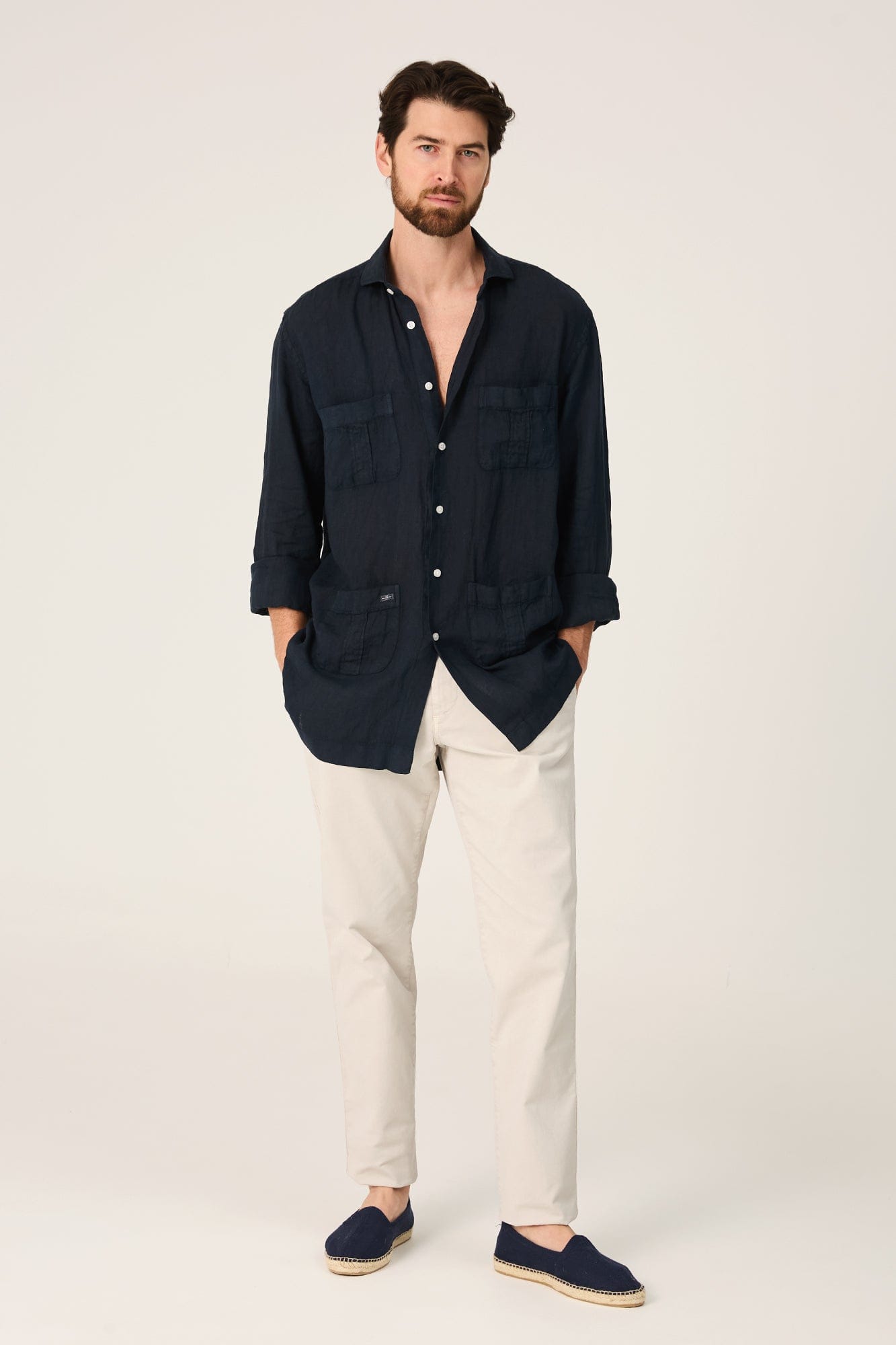 The Guayabera Azul Marino-1