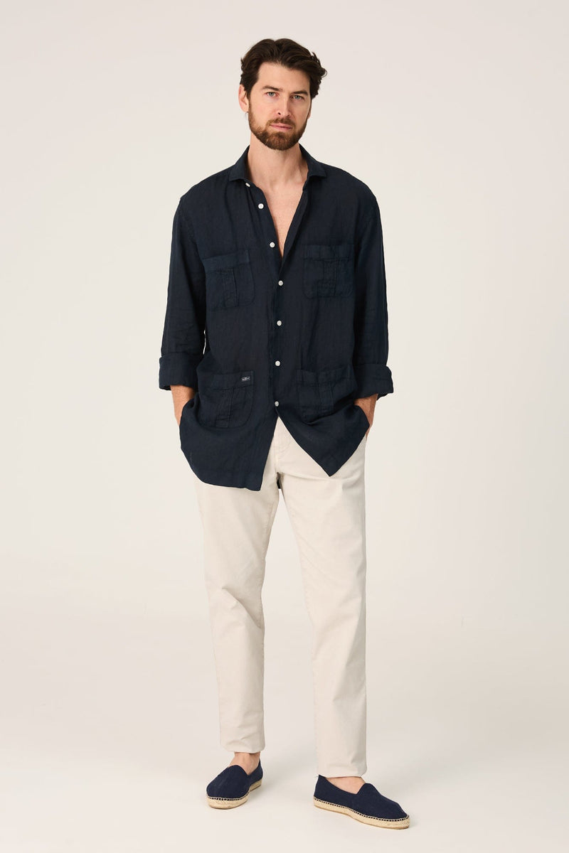 The Guayabera Azul Marino-zoom-