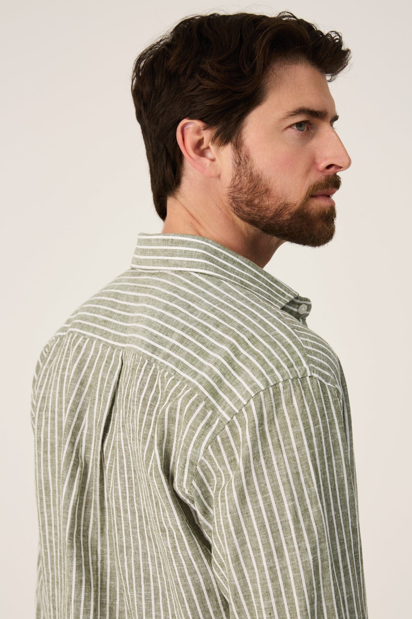 The Cotton Linen Camisa Raya verde-zoom-4