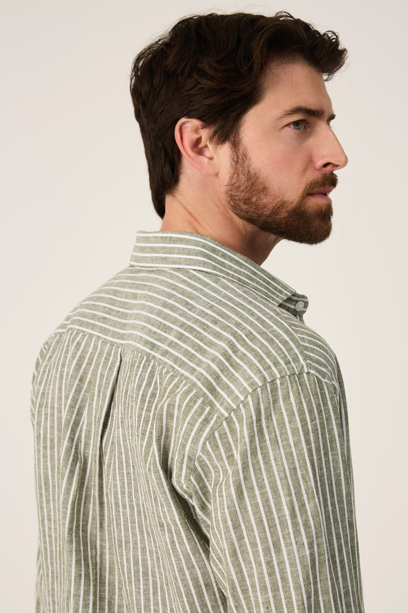 The Cotton Linen Camisa Raya verde-zoom-