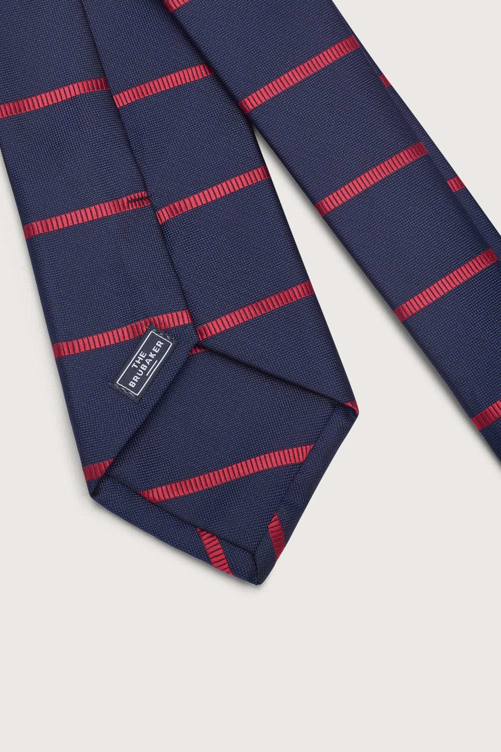 The Special Silk Tie Azul Marino Rayas Rojas-2