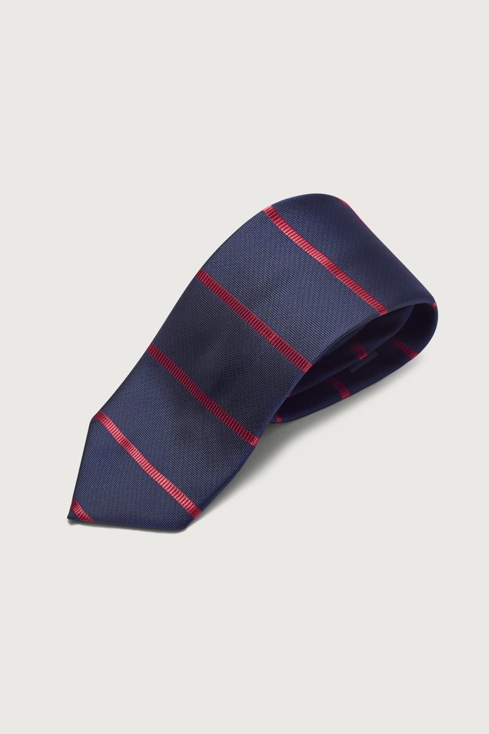 The Special Silk Tie Azul Marino Rayas Rojas-zoom-1