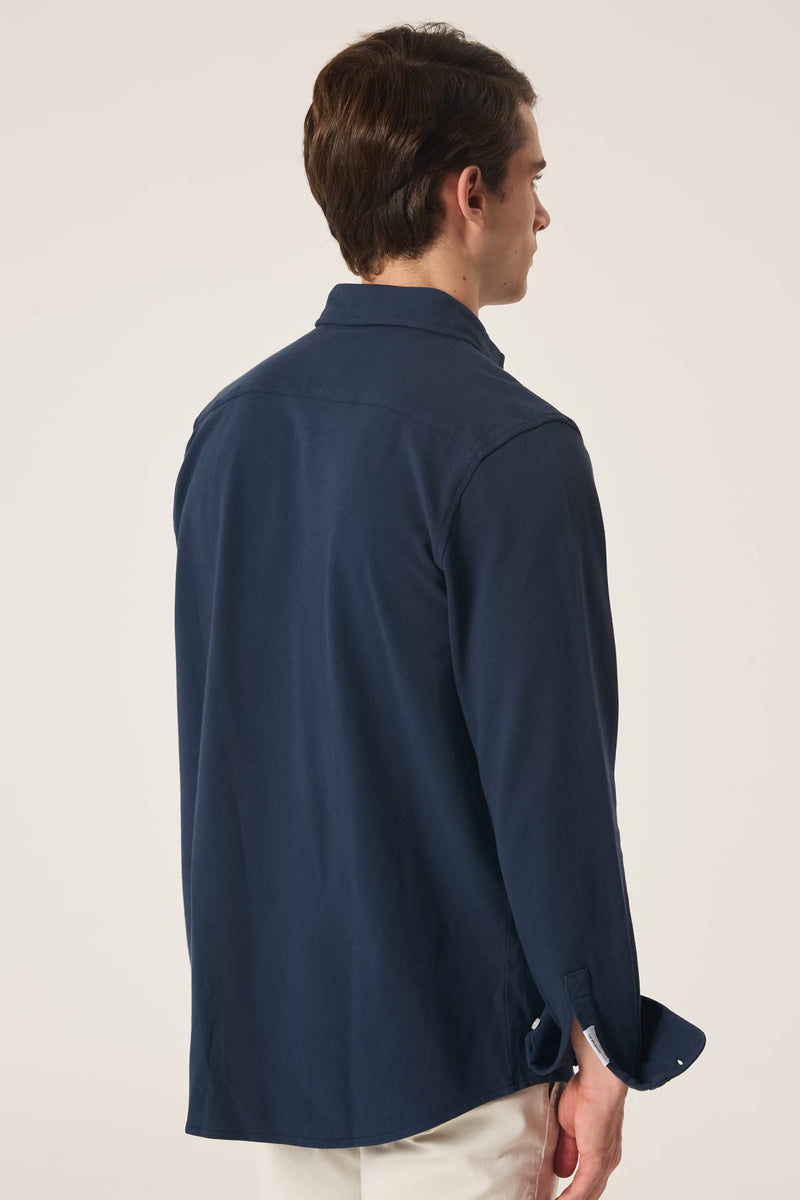 The Cotton Camisa Azul Marino-zoom-