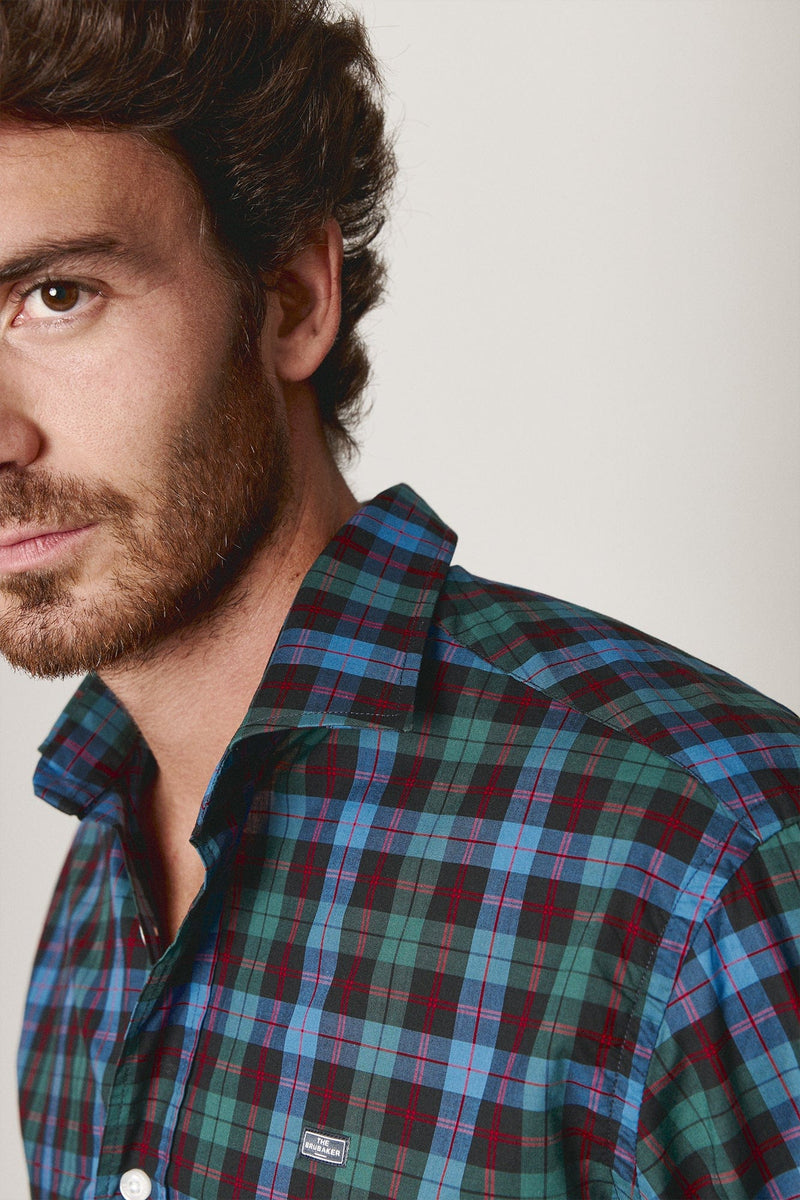 The Scot Cuadro Rojo y Verde Fondo Azul-zoom-