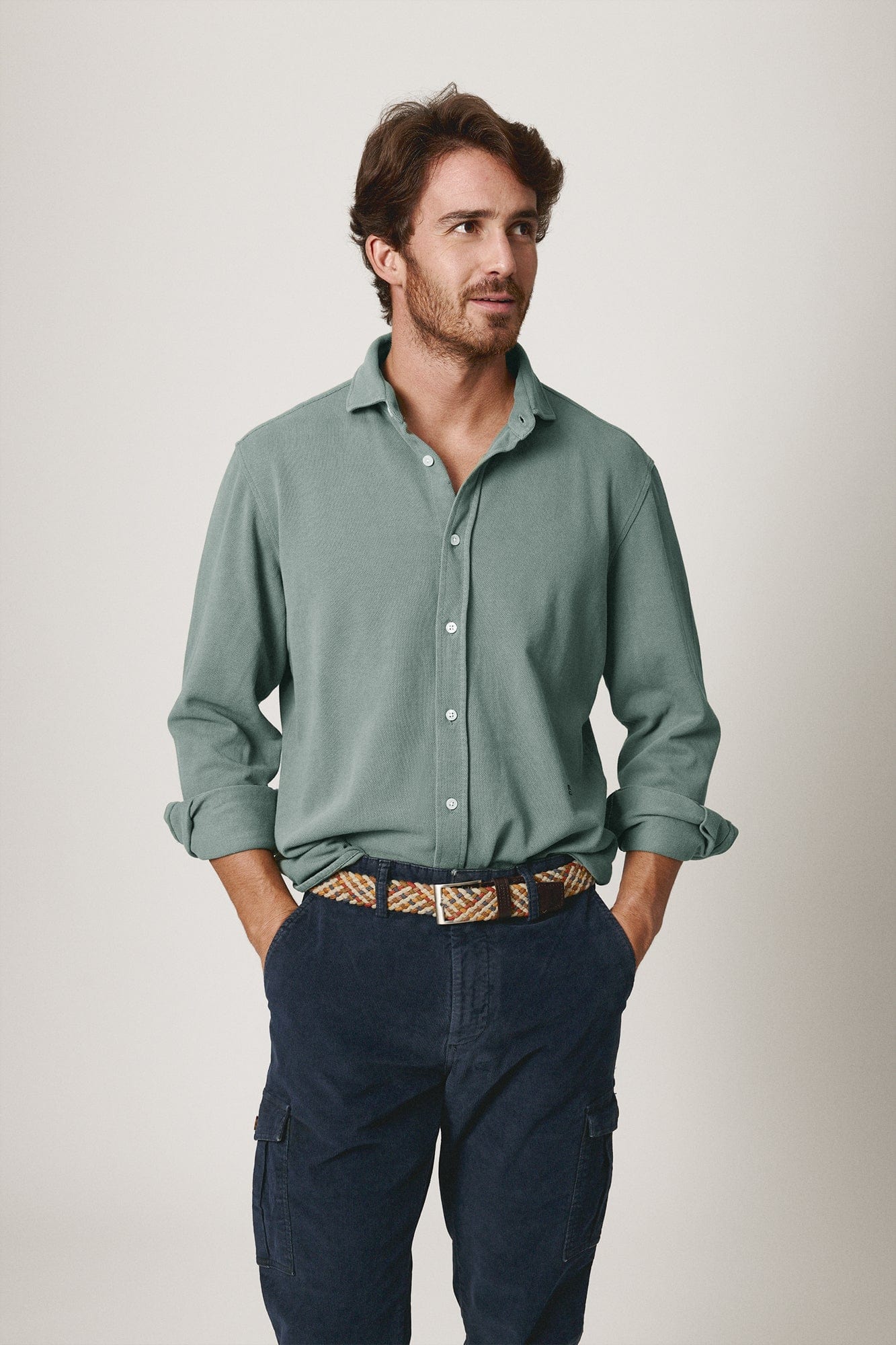 The Cotton Camisa Verde Khaki-zoom-1