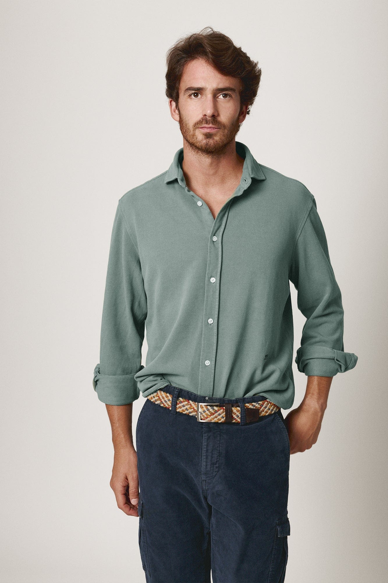 The Cotton Camisa Verde Khaki-2
