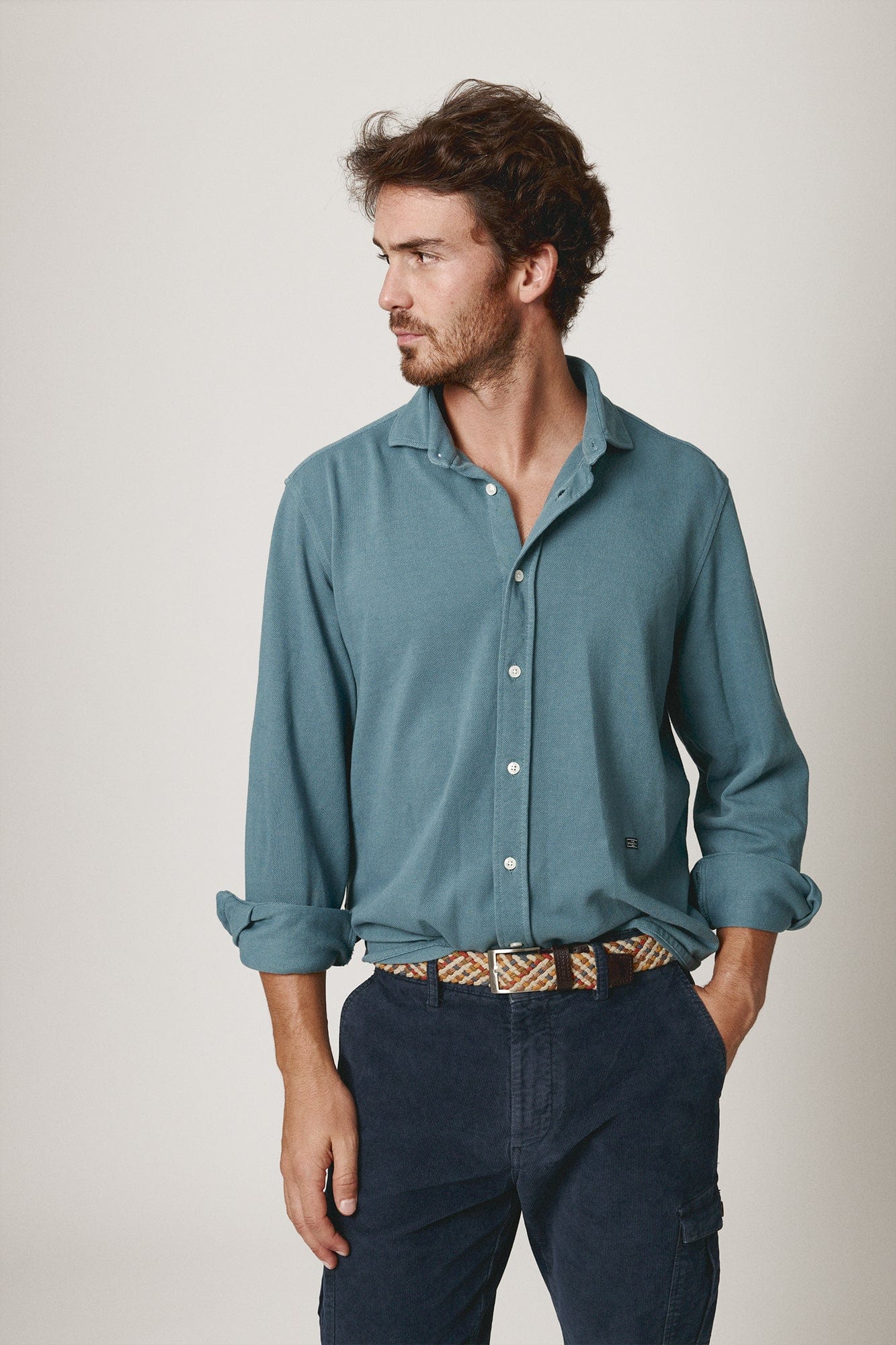 The Cotton Camisa Azul Covas