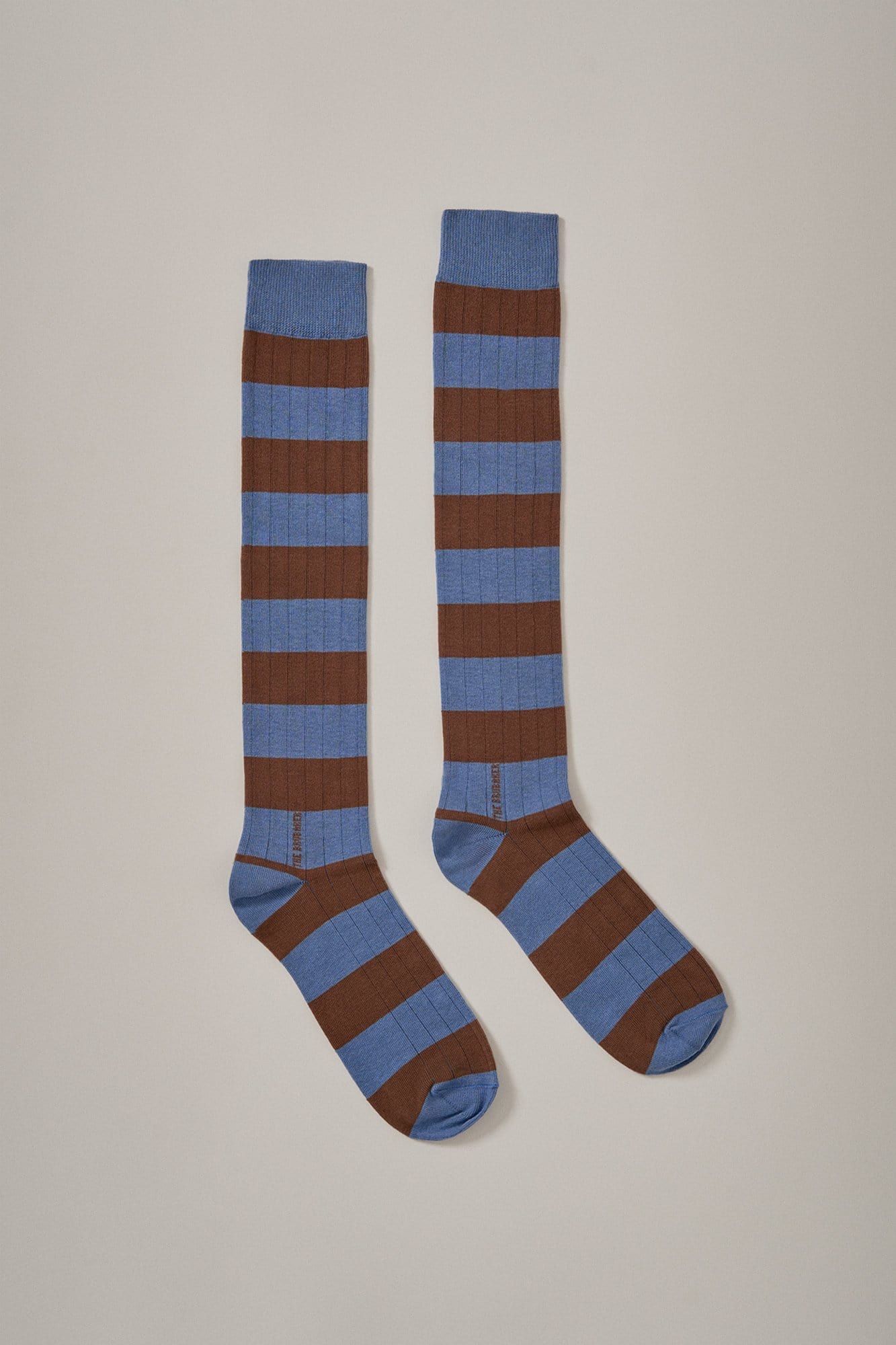 The Sock Rayas Azul y Camel Long-zoom-2