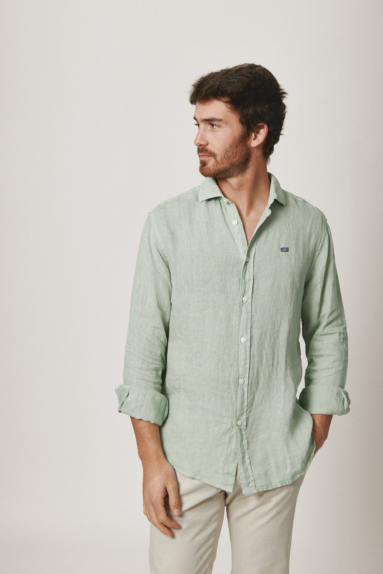 The Lino Camisa Verde Salinas-1