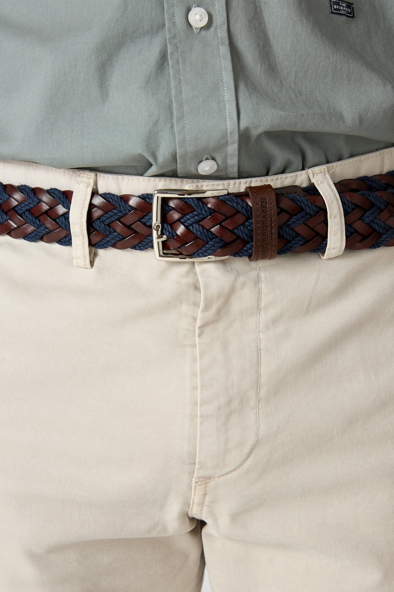 The Belt Trenzado Marron y Marino-zoom-1