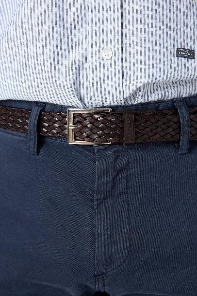 The Belt Trenzado Doble Marrón-zoom-
