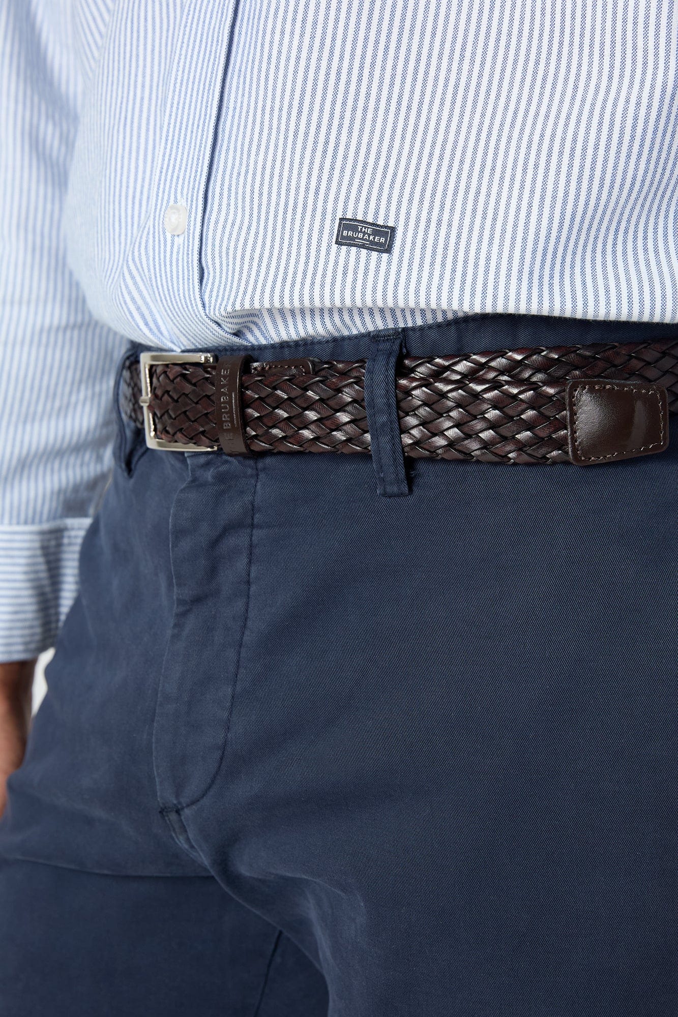 The Belt Trenzado Doble Marrón