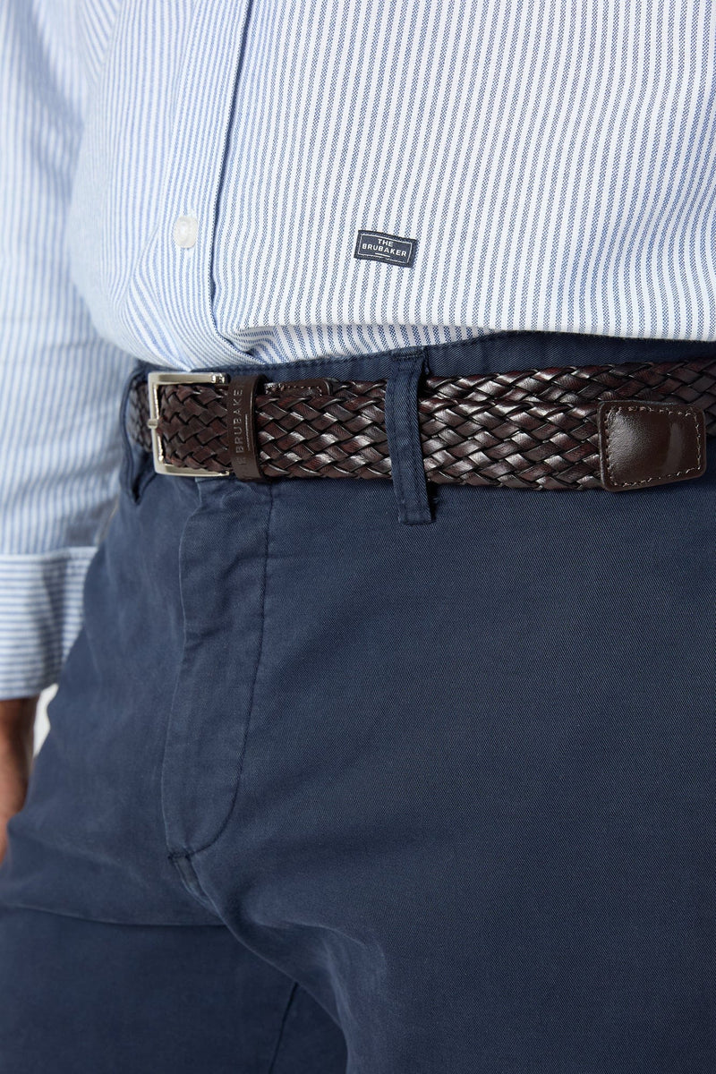 The Belt Trenzado Doble Marrón-zoom-