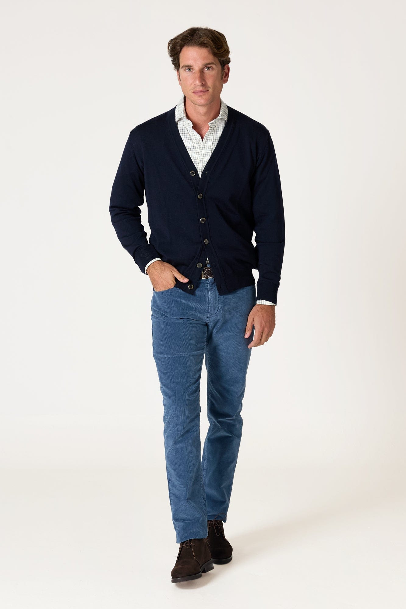 The Cardigan Merino Azul Marino