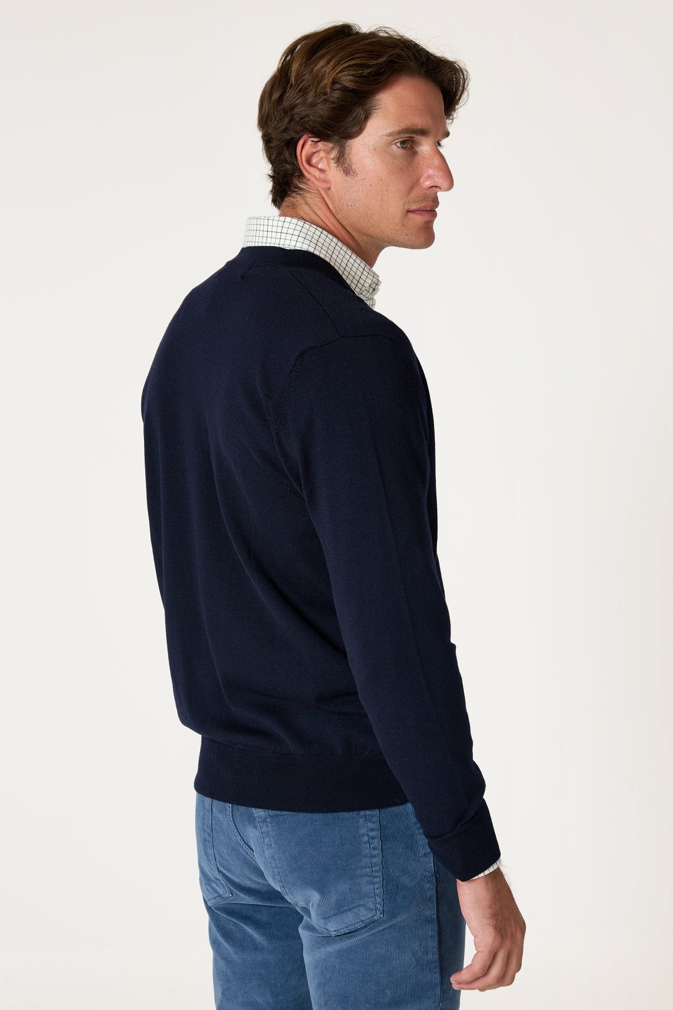 The Cardigan Merino Azul Marino-3