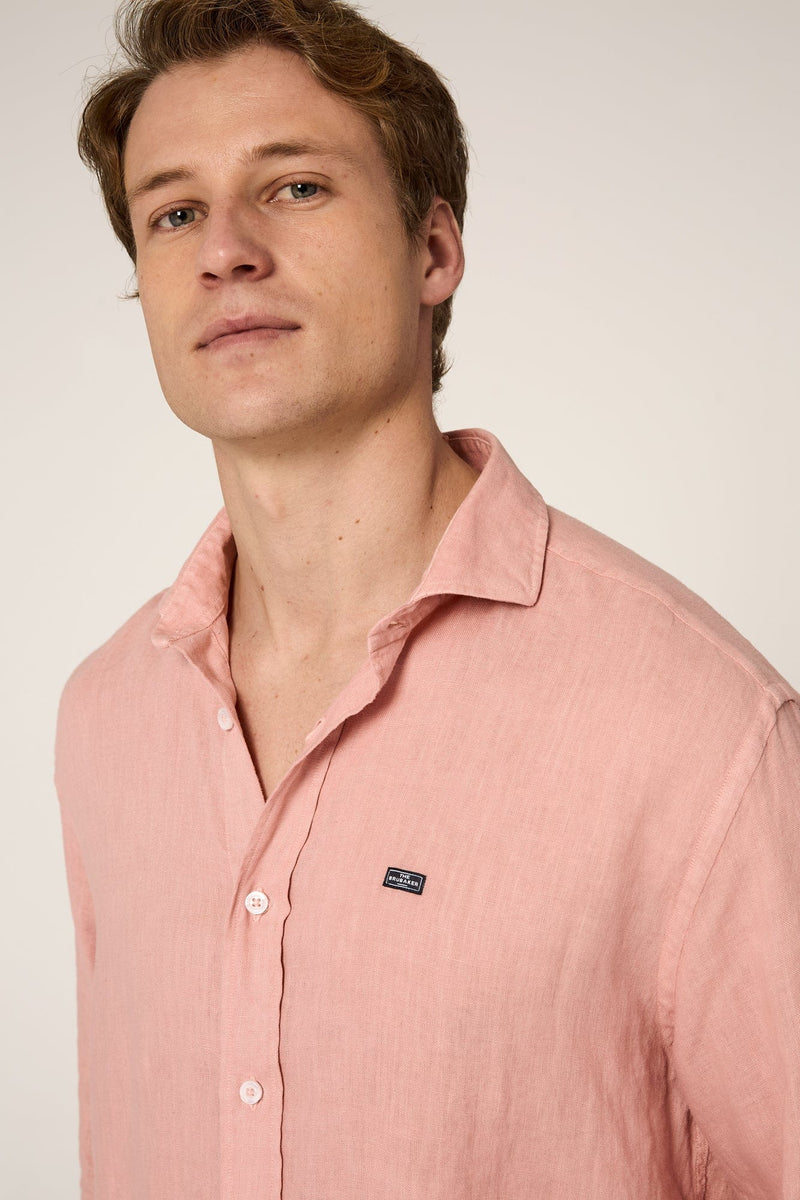 The Lino Camisa Rosa Lavado-zoom-