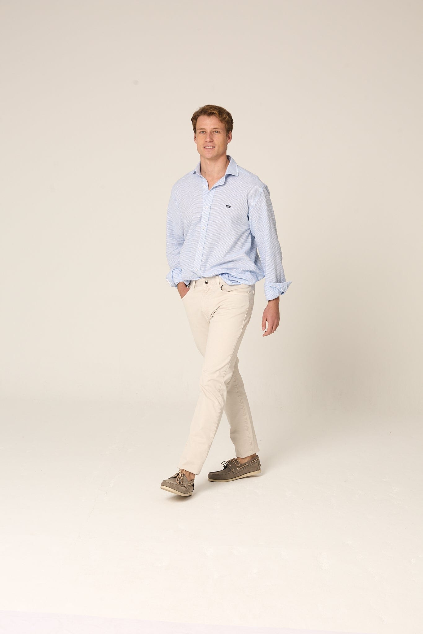 The Cotton Raya Azul Claro Horizontal