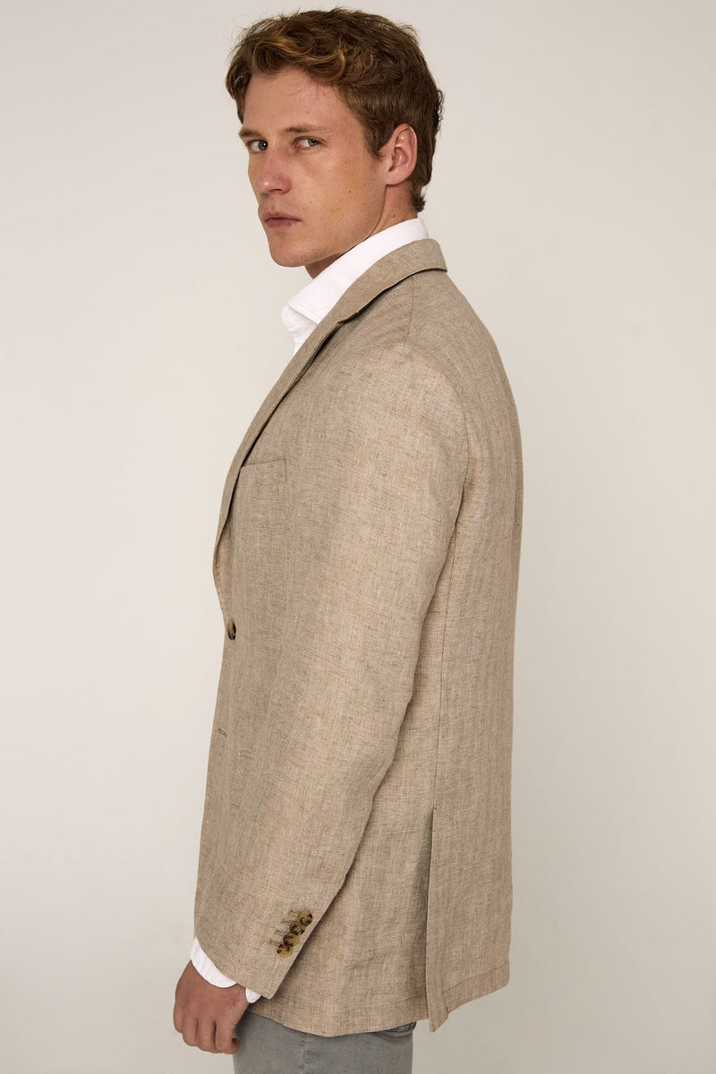 The Blazer Lino Espiga Beige-zoom-