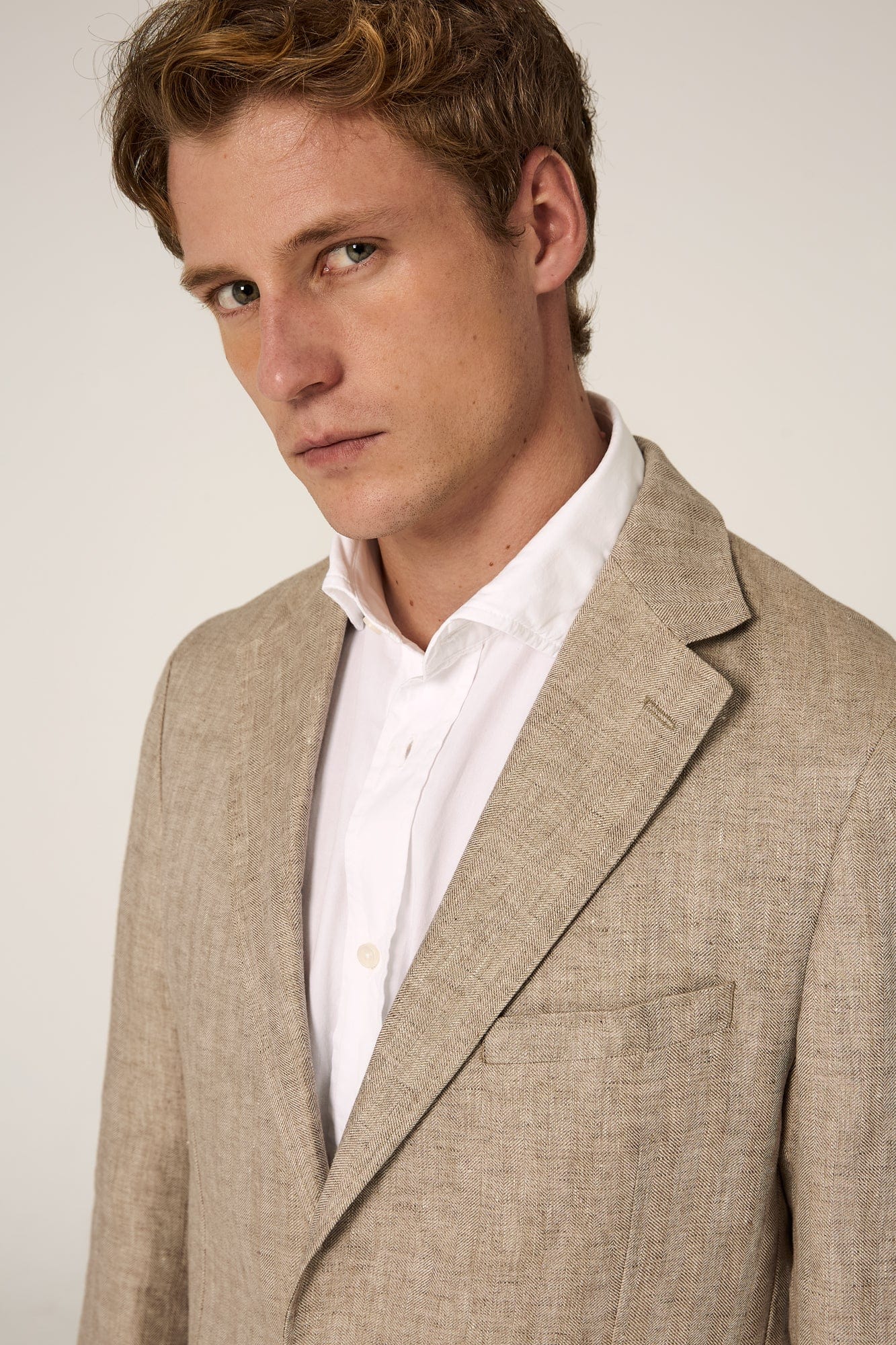 The Blazer Lino Espiga Beige-4