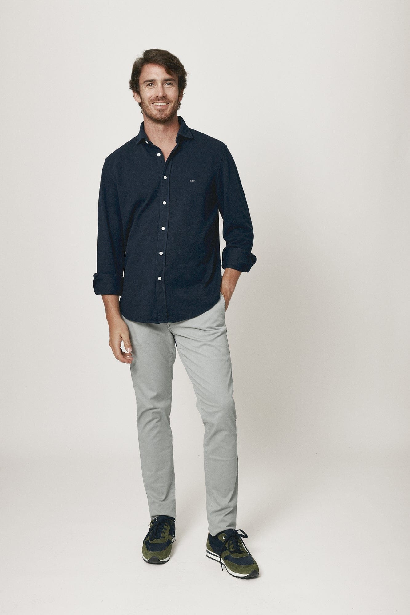 The Cotton Camisa Azul Marino-1
