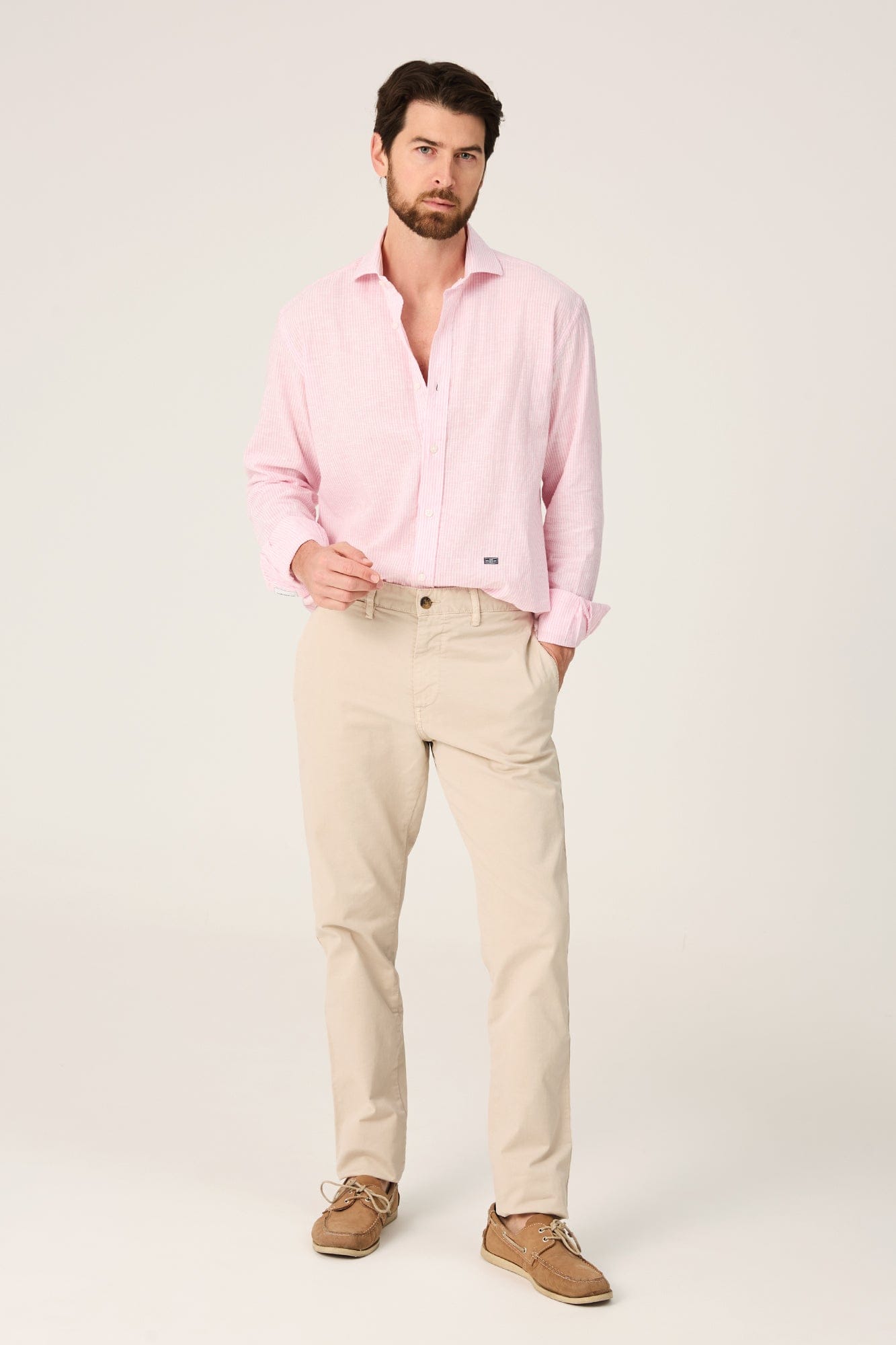 The Cotton Linen Camisa Raya Rosa-1