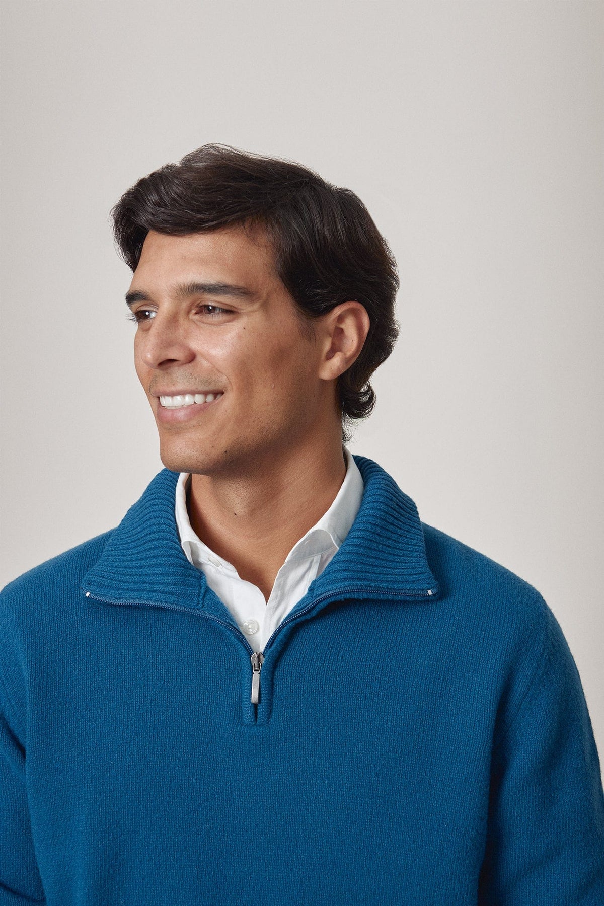 The Lambswool Halfzip Oceano