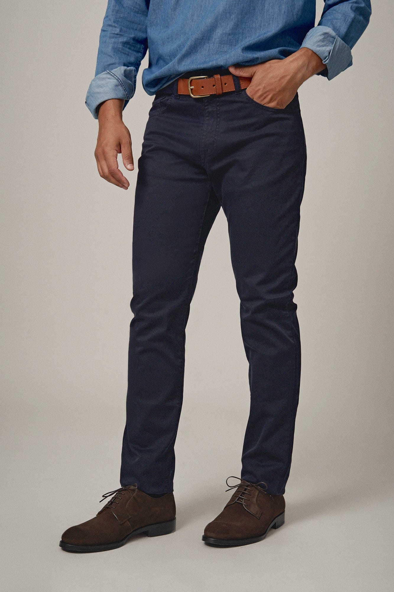 The 5 Pocket Grainy Azul Marino-1