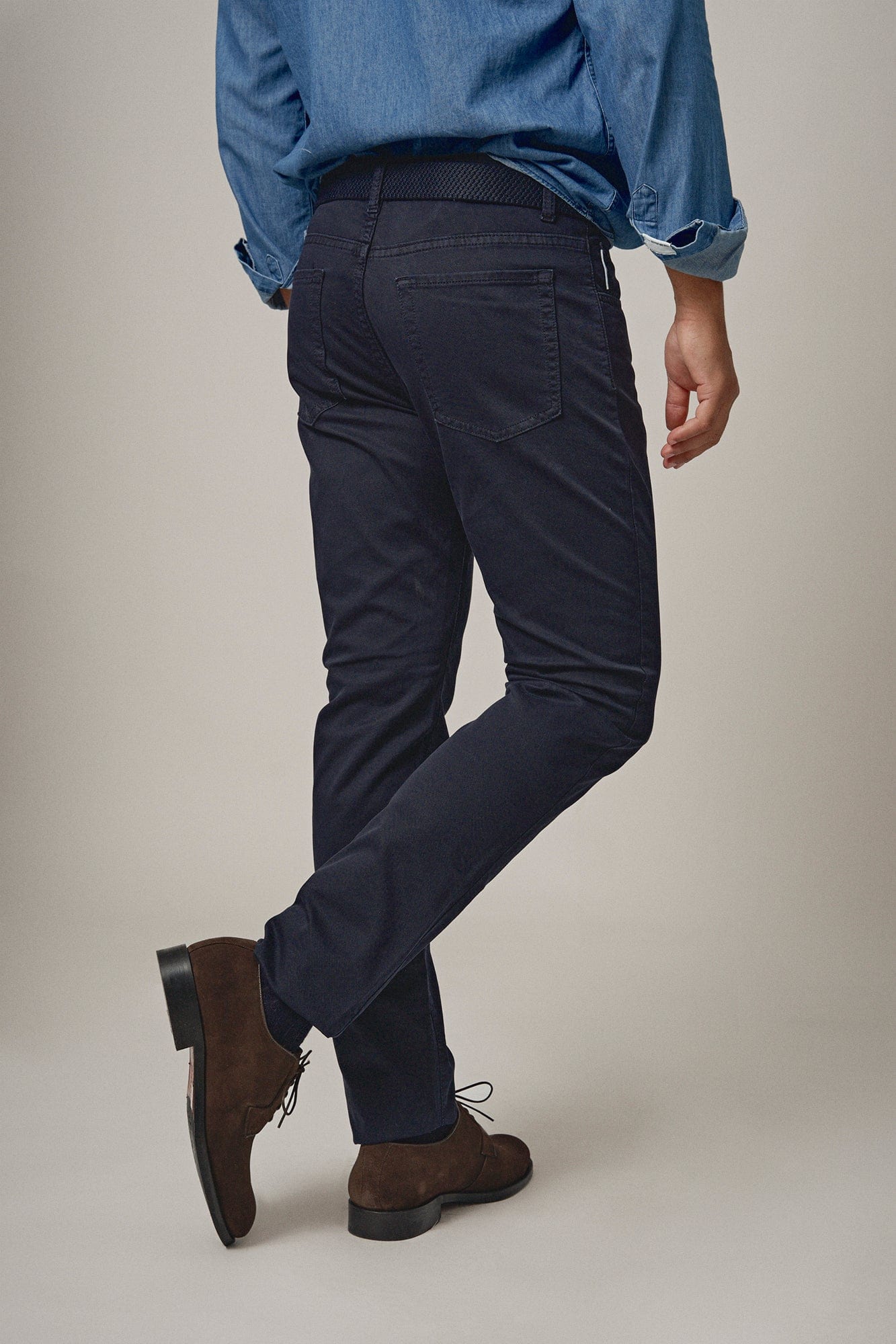The 5 Pocket Grainy Azul Marino-3